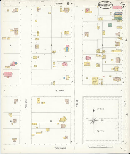 Sanborn Fire Insurance Map from Brigham City, Box Elder County, Utah (1900), Sheet #0007 - Complete Map Set gallery image, historic Sanborn map, vintage wall art, Utah Utah