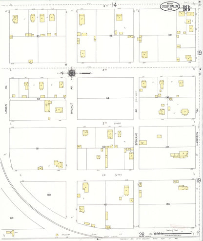 Sanborn Fire Insurance Map from Coeur D'alene, Kootenai County, Idaho (1921), Sheet #0018 - Complete Map Set gallery image, historic Sanborn map, vintage wall art, Idaho Idaho