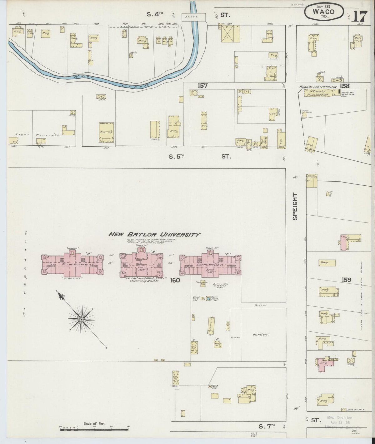 Sanborn Fire Insurance Map from Waco, McLennan County, Texas (1889), Sheet #0017 - Complete Map Set gallery image, historic Sanborn map, vintage wall art, Texas Texas