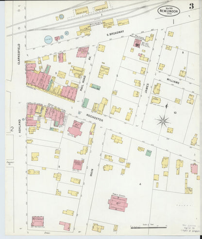 Sanborn Fire Insurance Map from New London, Huron County, Ohio (1899), Sheet #0003 - Historic Sanborn Fire Insurance Map Print, vintage old map wall art, antique decor, genealogy gift, Ohio Ohio map