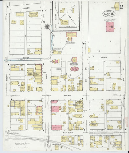 Sanborn Fire Insurance Map from L'Anse, Baraga County, Michigan (1922), Sheet #0002 - Complete Map Set gallery image, historic Sanborn map, vintage wall art, Michigan Michigan