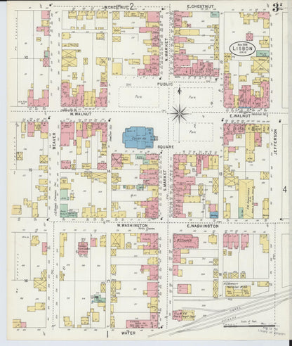 Sanborn Fire Insurance Map from Lisbon, Columbiana County, Ohio (1898), Sheet #0003 - Historic Sanborn Fire Insurance Map Print, vintage old map wall art, antique decor, genealogy gift, Ohio Ohio map
