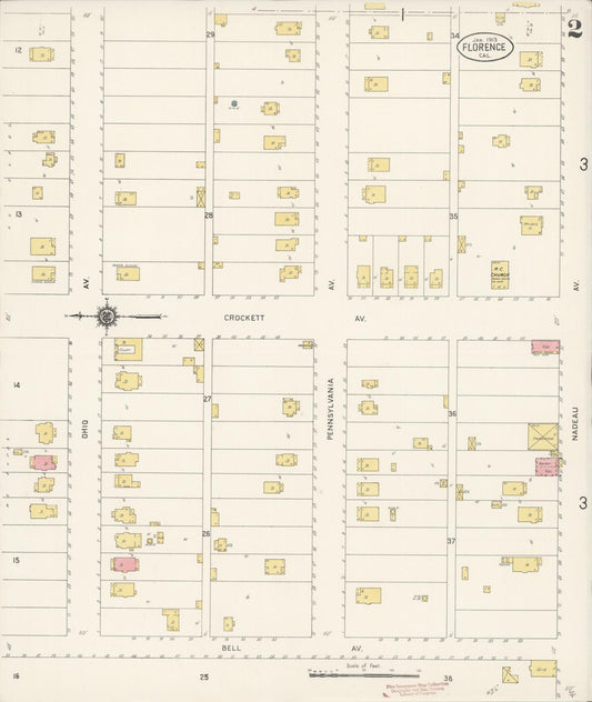 Sanborn Fire Insurance Map from Florence, Los Angeles County, California (1913), Sheet #0002 - Historic Sanborn Fire Insurance Map Print, vintage old map wall art, antique decor, genealogy gift, California California map