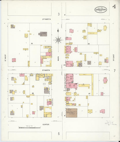 Sanborn Fire Insurance Map from Spanish Fork, Utah County, Utah (1908), Sheet #0004 - Complete Map Set gallery image, historic Sanborn map, vintage wall art, Spanish Fork Utah