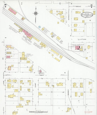 Sanborn Fire Insurance Map from Saint Charles, Winona County, Minnesota (1927), Sheet #0007 - Complete Map Set gallery image, historic Sanborn map, vintage wall art, Minnesota Minnesota