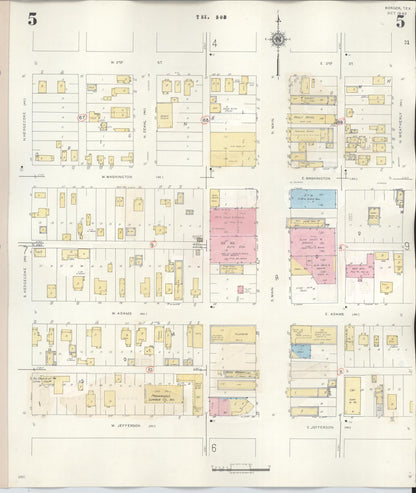 Sanborn Fire Insurance Map from Borger, Hutchinson County, Texas (1950), Sheet #0005 - Historic Sanborn Fire Insurance Map Print, vintage old map wall art, antique decor, genealogy gift, Texas Texas map