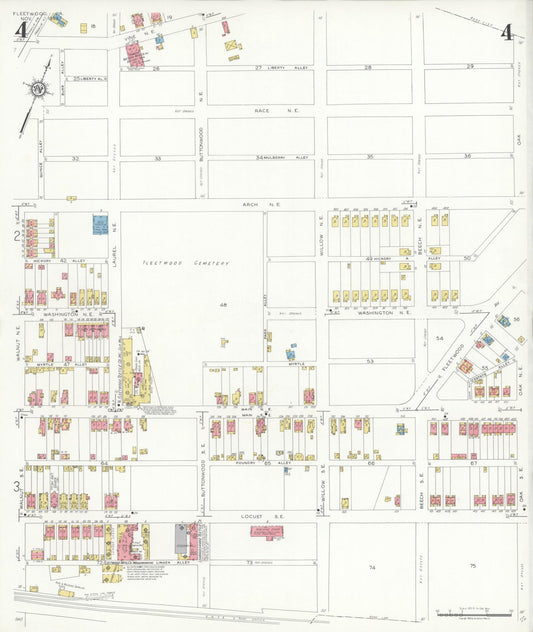 Sanborn Fire Insurance Map from Fleetwood, Berks County, Pennsylvania (1933), Sheet #0004 - Historic Sanborn Fire Insurance Map Print, vintage old map wall art, antique decor, genealogy gift, Pennsylvania Pennsylvania map