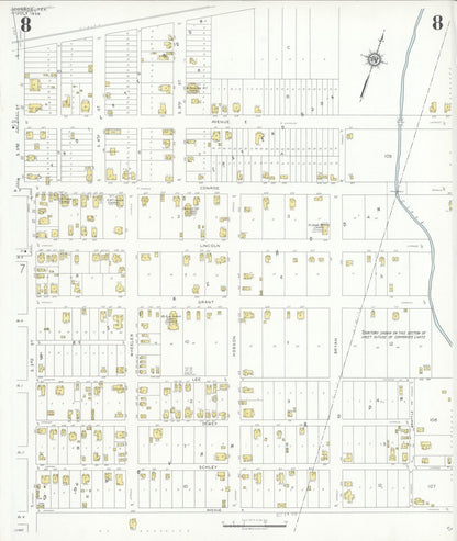 Sanborn Fire Insurance Map from Conroe, Montgomery County, Texas (1938), Sheet #0008 - Complete Map Set gallery image, historic Sanborn map, vintage wall art, Texas Texas