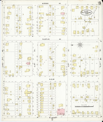 Sanborn Fire Insurance Map from Pittsburg, Crawford County, Kansas (1897), Sheet #0003 - Complete Map Set gallery image, historic Sanborn map, vintage wall art, Kansas Kansas