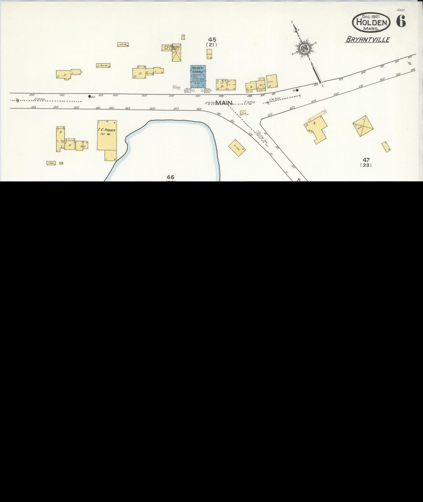 Sanborn Fire Insurance Map from Holden, Worcester County, Massachusetts (1921), Sheet #0006 - Complete Map Set gallery image, historic Sanborn map, vintage wall art, Massachusetts Massachusetts