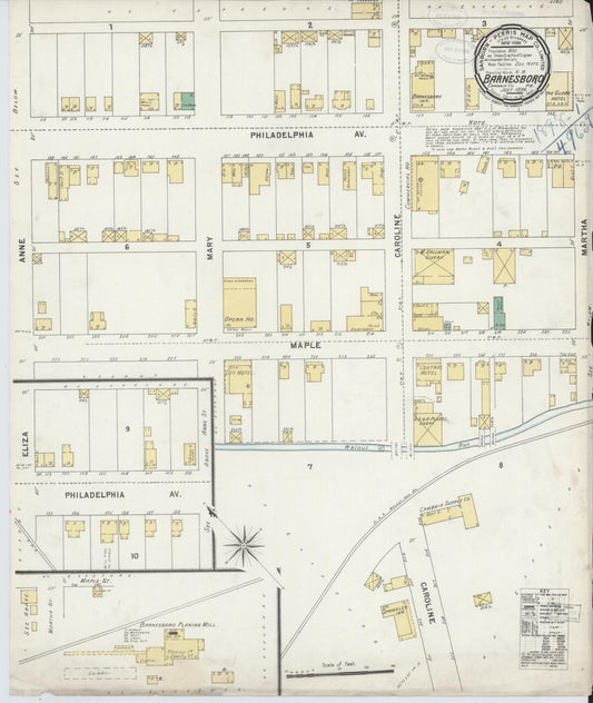 Sanborn Fire Insurance Map from Barnesboro, Cambria County, Pennsylvania (1898), Sheet #0001 - Historic Sanborn Fire Insurance Map Print, vintage old map wall art, antique decor, genealogy gift, Pennsylvania Pennsylvania map