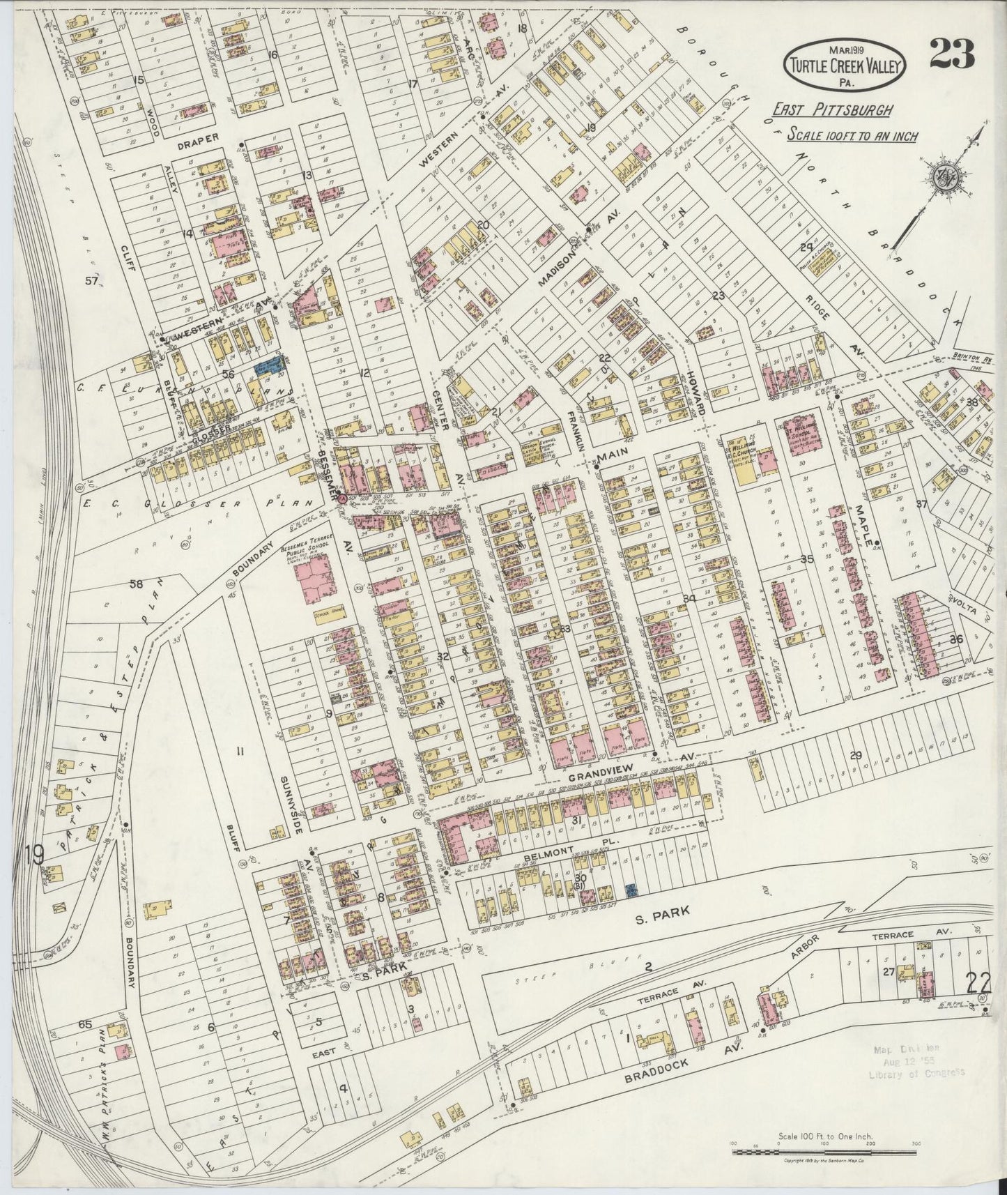 Sanborn Fire Insurance Map from Turtle Creek Valley, Allegheny County, Pennsylvania (1919), Sheet #0023 - Complete Map Set gallery image, historic Sanborn map, vintage wall art, Pennsylvania Pennsylvania