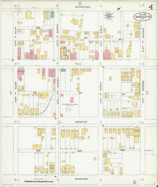 Sanborn Fire Insurance Map from Manchester, Chesterfield County, Virginia. (1905), Sheet 4 – Historic Sanborn Fire Insurance Map Print