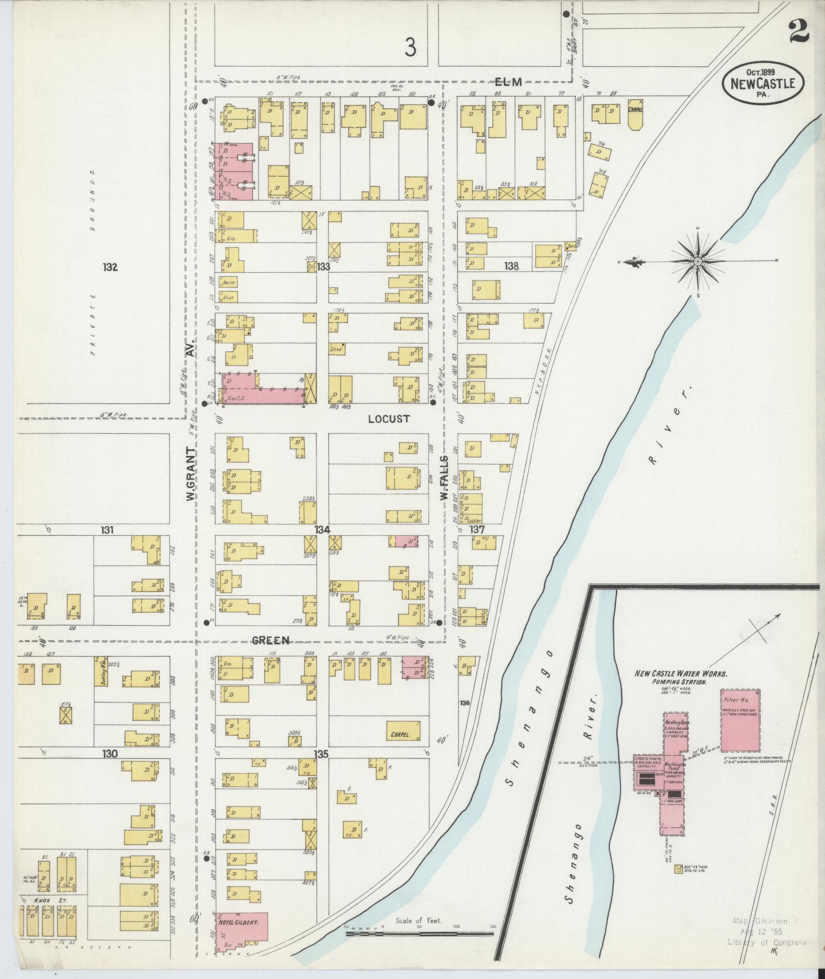 Sanborn Fire Insurance Map from New Castle, Lawrence County, Pennsylvania (1899), Sheet #0002 - Complete Map Set gallery image, historic Sanborn map, vintage wall art, Pennsylvania Pennsylvania