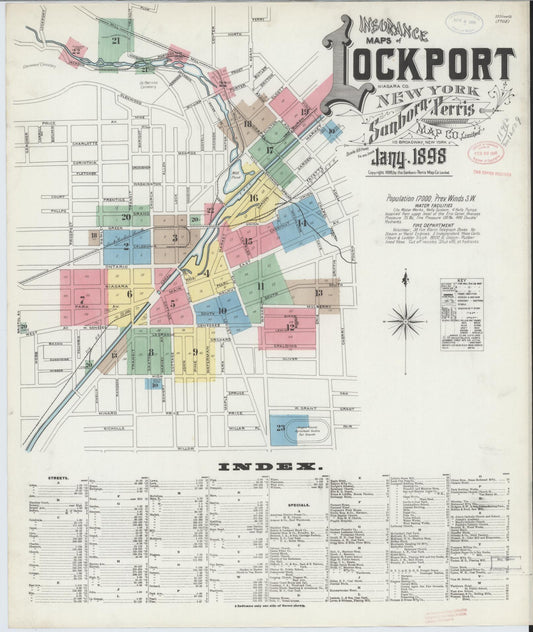 Sanborn Fire Insurance Map from Lockport, Niagara County, New York. (1898) – Historic Sanborn Fire Insurance Map Print