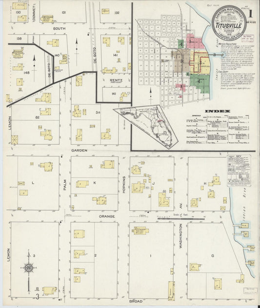 Sanborn Fire Insurance Map from Titusville, Brevard County, Florida. (1915) – Historic Sanborn Fire Insurance Map Print