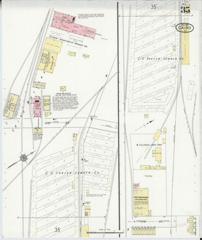 Sanborn Fire Insurance Map from Cairo, Alexander County, Illinois (1914), Sheet #0035 - Complete Map Set gallery image, historic Sanborn map, vintage wall art, Illinois Illinois