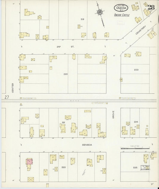 Sanborn Fire Insurance Map from Oneida, Madison County, New York (1914), Sheet #0028 - Historic Sanborn Fire Insurance Map Print, vintage old map wall art, antique decor, genealogy gift, New York New York map