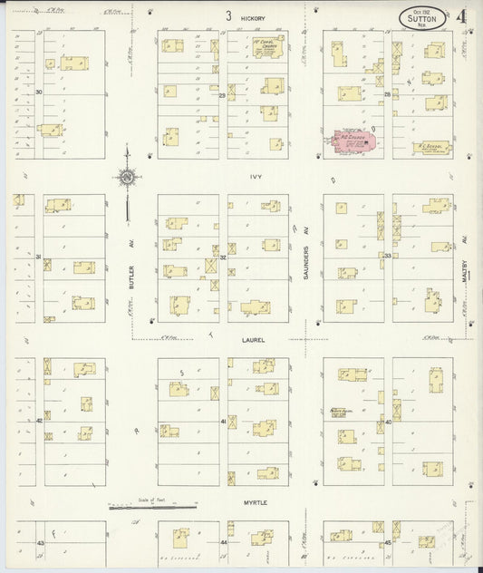 Sanborn Fire Insurance Map from Sutton, Clay County, Nebraska (1912), Sheet #0004 - Historic Sanborn Fire Insurance Map Print, vintage old map wall art, antique decor, genealogy gift, Nebraska Nebraska map