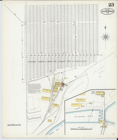 Sanborn Fire Insurance Map from Chippewa Falls, Chippewa County, Wisconsin (1903), Sheet #0023 - Complete Map Set gallery image, historic Sanborn map, vintage wall art, Wisconsin Wisconsin