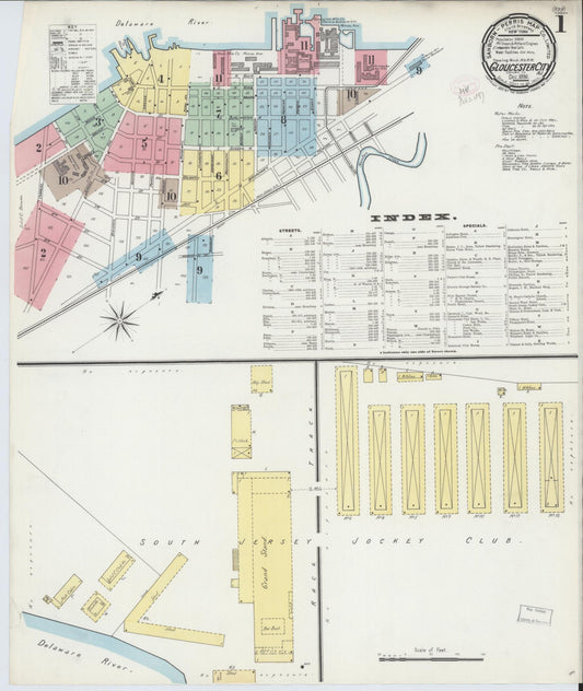 Sanborn Fire Insurance Map from Gloucester City, Camden County, New Jersey. (1896) – Historic Sanborn Fire Insurance Map Print