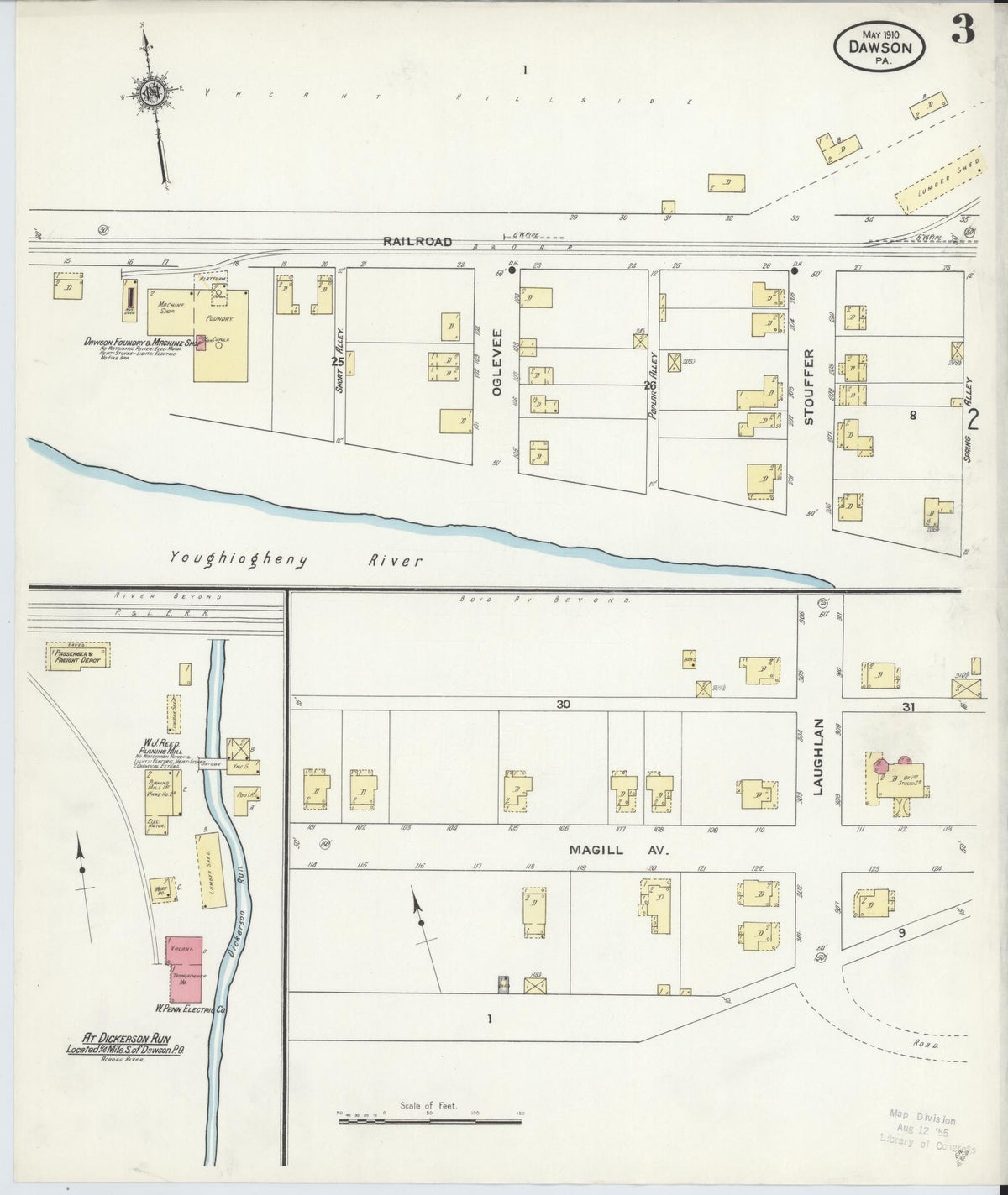 Sanborn Fire Insurance Map from Dawson, Fayette County, Pennsylvania (1910), Sheet #0003 - Complete Map Set gallery image, historic Sanborn map, vintage wall art, Pennsylvania Pennsylvania