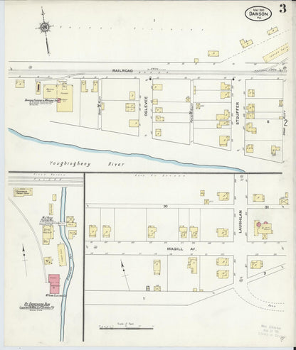Sanborn Fire Insurance Map from Dawson, Fayette County, Pennsylvania (1910), Sheet #0003 - Complete Map Set gallery image, historic Sanborn map, vintage wall art, Pennsylvania Pennsylvania