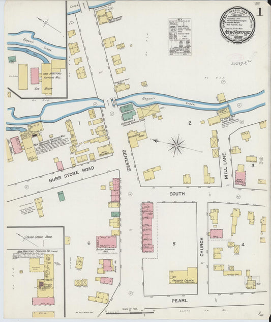 Sanborn Fire Insurance Map from New Hartford, Oneida County, New York (1892), Sheet #0001 - Complete Map Set gallery image, historic Sanborn map, vintage wall art, New York New York