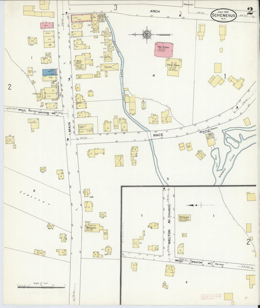 Sanborn Fire Insurance Map from Schenevus, Otsego County, New York (1910), Sheet #0002 - Historic Sanborn Fire Insurance Map Print, vintage old map wall art, antique decor, genealogy gift, New York New York map