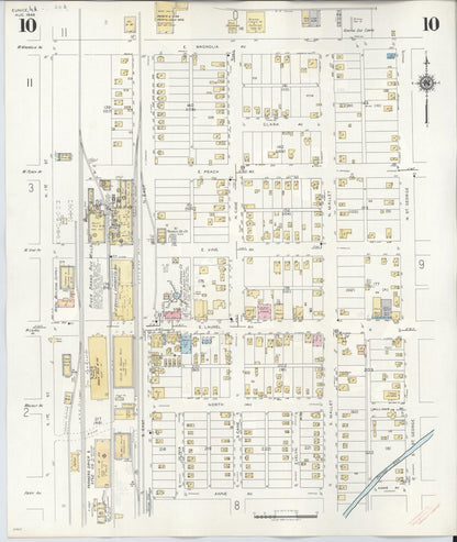 Sanborn Fire Insurance Map from Eunice, Saint Landry Parish, Louisiana (1950), Sheet #0010 - Complete Map Set gallery image, historic Sanborn map, vintage wall art, Louisiana Louisiana