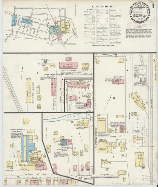 Sanborn Fire Insurance Map from Quakertown, Bucks County, Pennsylvania (1897), Sheet #0001 - Historic Sanborn Fire Insurance Map Print, vintage old map wall art, antique decor, genealogy gift, Pennsylvania Pennsylvania map
