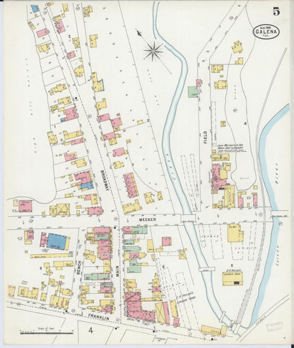 Sanborn Fire Insurance Map from Galena, Jo Daviess County, Illinois (1898), Sheet #0005 - Complete Map Set gallery image, historic Sanborn map, vintage wall art, Illinois Illinois