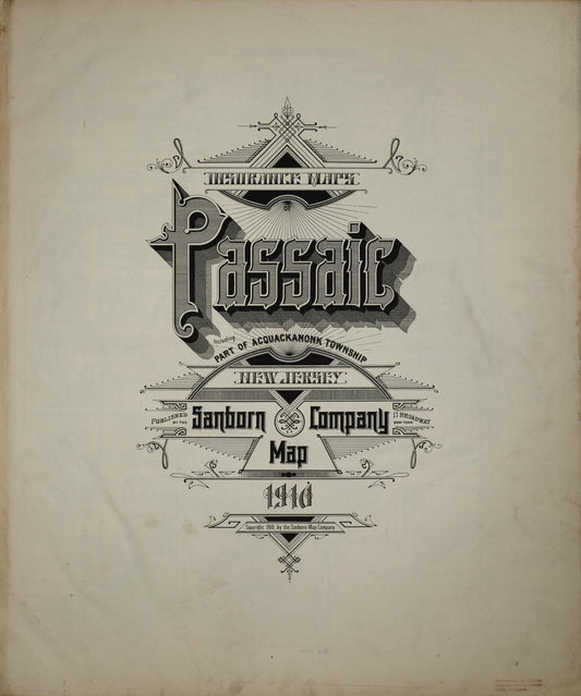 Sanborn Fire Insurance Map from Passaic, Passaic County, New Jersey. (1910) – Historic Sanborn Fire Insurance Map Print