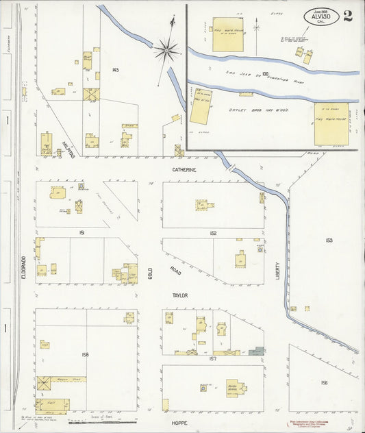 Sanborn Fire Insurance Map from Alviso, Santa Clara County, California (1908), Sheet #0002 - Historic Sanborn Fire Insurance Map Print, vintage old map wall art, antique decor, genealogy gift, California California map