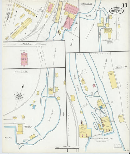 Sanborn Fire Insurance Map from Bellefonte, Centre County, Pennsylvania (1904), Sheet #0011 - Historic Sanborn Fire Insurance Map Print, vintage old map wall art, antique decor, genealogy gift, Pennsylvania Pennsylvania map
