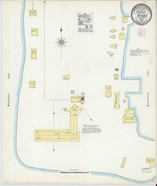 Sanborn Fire Insurance Map from Kineo, Piscataquis County, Maine (1904), Sheet #0001 - Historic Sanborn Fire Insurance Map Print, vintage old map wall art, antique decor, genealogy gift, Maine Maine map