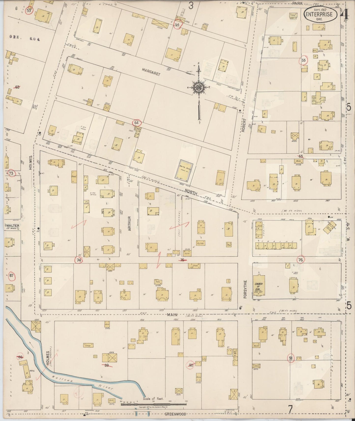 Sanborn Fire Insurance Map from Enterprise, Wallowa County, Oregon (1941), Sheet #0004 - Complete Map Set gallery image, historic Sanborn map, vintage wall art, Oregon Oregon