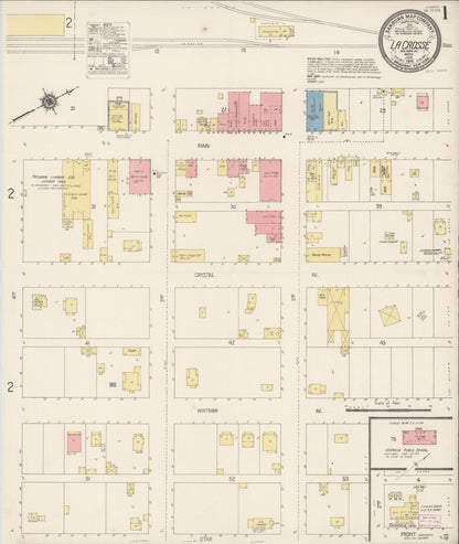Sanborn Fire Insurance Map from La Crosse, Whitman County, Washington (1916), Sheet #0001 - Complete Map Set gallery image, historic Sanborn map, vintage wall art, Washington Washington
