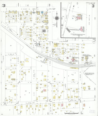 Sanborn Fire Insurance Map from Karnes City, Karnes County, Texas (1951), Sheet #0003 - Historic Sanborn Fire Insurance Map Print, vintage old map wall art, antique decor, genealogy gift, Texas Texas map