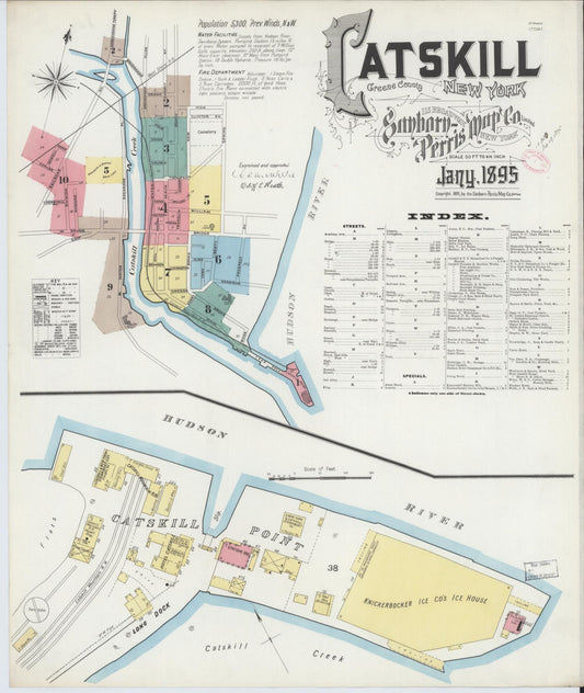 Sanborn Fire Insurance Map from Catskill, Greene County, New York. (1895) – Historic Sanborn Fire Insurance Map Print