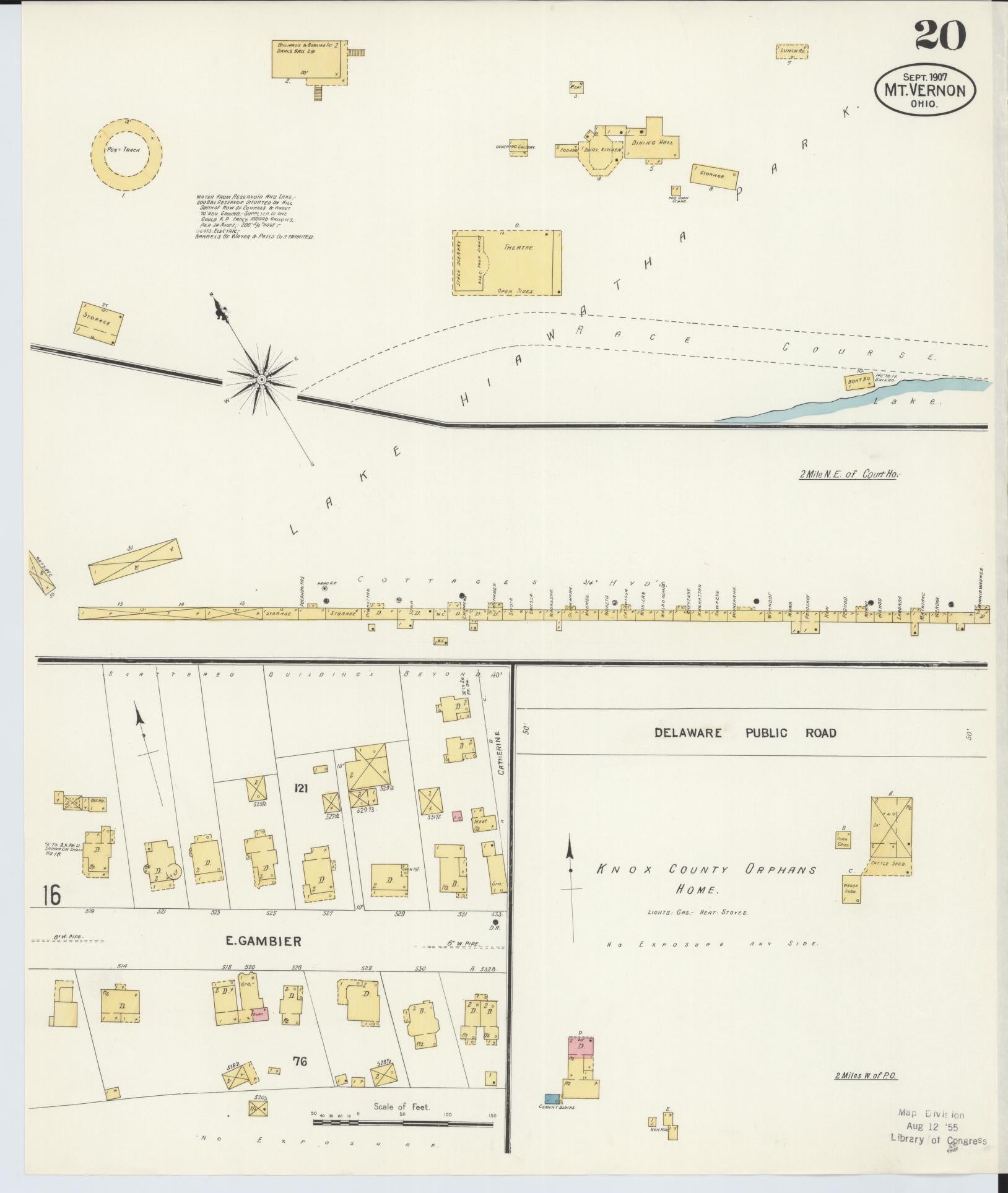 Sanborn Fire Insurance Map from Mount Vernon, Knox County, Ohio (1907), Sheet #0020 - Historic Sanborn Fire Insurance Map Print, vintage old map wall art, antique decor, genealogy gift, Ohio Ohio map