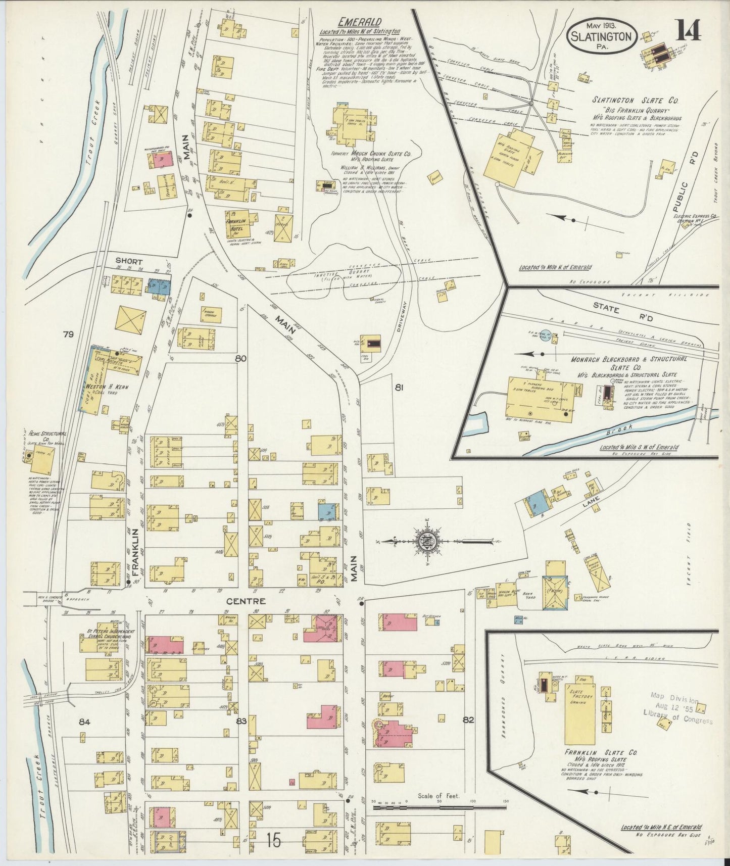 Sanborn Fire Insurance Map from Slatington, Lehigh County, Pennsylvania (1913), Sheet #0014 - Complete Map Set gallery image, historic Sanborn map, vintage wall art, Pennsylvania Pennsylvania