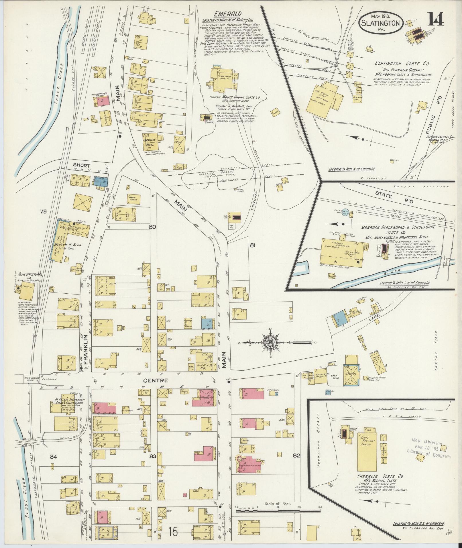 Sanborn Fire Insurance Map from Slatington, Lehigh County, Pennsylvania (1913), Sheet #0014 - Complete Map Set gallery image, historic Sanborn map, vintage wall art, Pennsylvania Pennsylvania