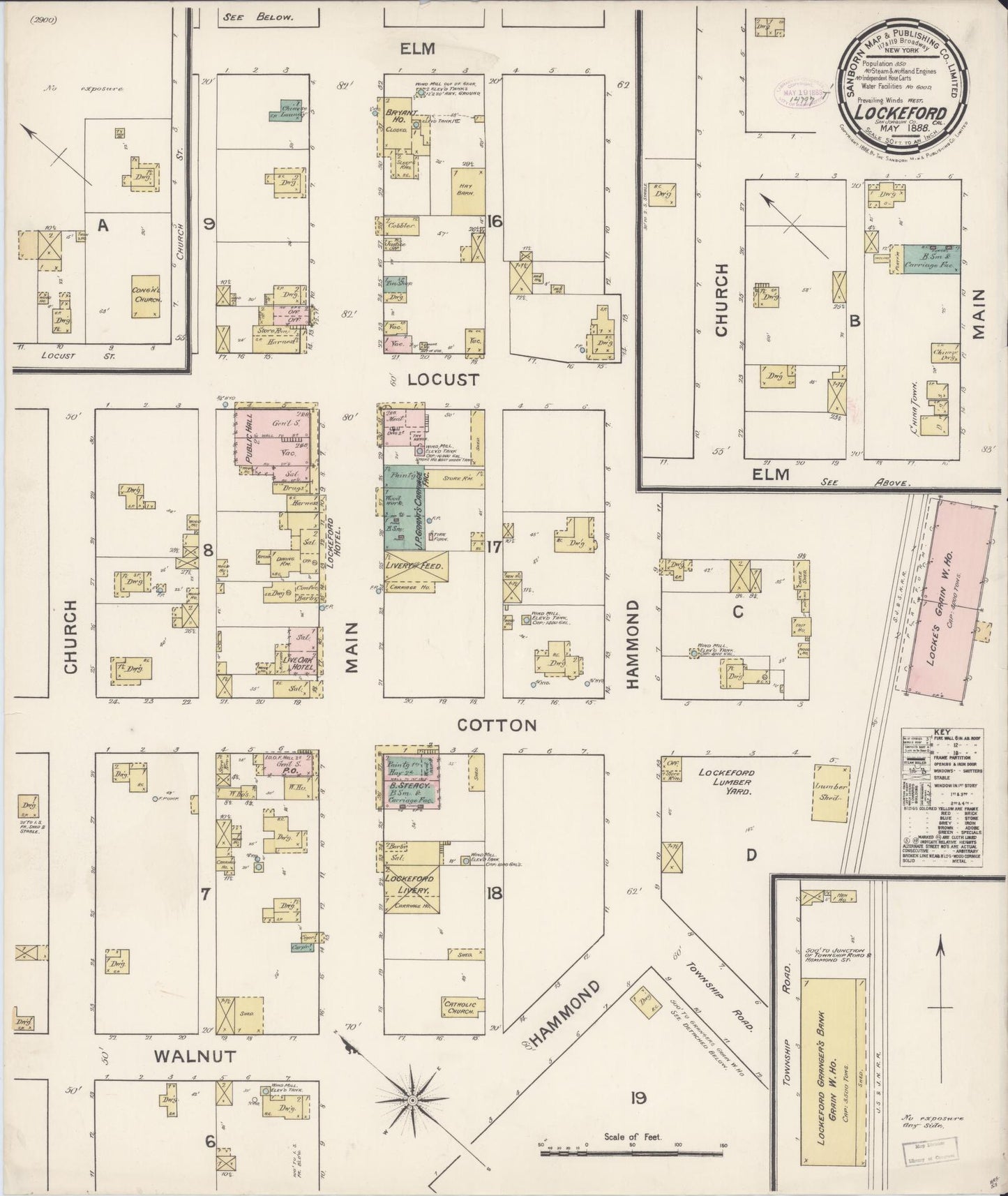 Sanborn Fire Insurance Map from Lockeford, San Joaquin County, California (1888), Sheet #0001 - Historic Sanborn Fire Insurance Map Print, vintage old map wall art, antique decor, genealogy gift, California California map
