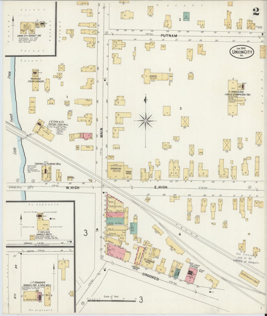 Sanborn Fire Insurance Map from Union City, Erie County, Pennsylvania (1900), Sheet #0002 - Historic Sanborn Fire Insurance Map Print, vintage old map wall art, antique decor, genealogy gift, Pennsylvania Pennsylvania map
