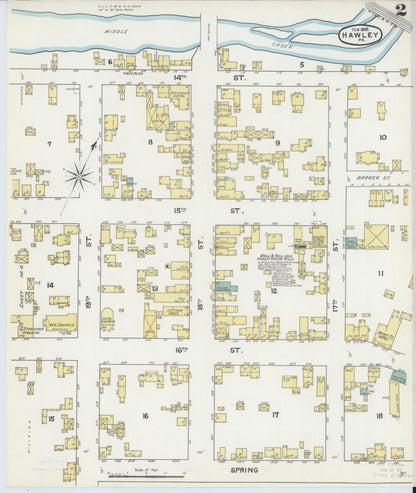 Sanborn Fire Insurance Map from Hawley, Wayne County, Pennsylvania (1892), Sheet #0002 - Complete Map Set gallery image, historic Sanborn map, vintage wall art, Pennsylvania Pennsylvania