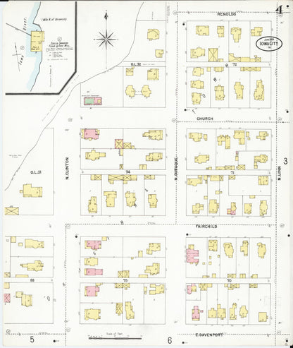 Sanborn Fire Insurance Map from Iowa City, Johnson County, Iowa (1899), Sheet #0004 - Historic Sanborn Fire Insurance Map Print