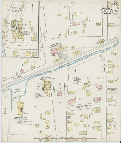 Sanborn Fire Insurance Map from Cuba, Allegany County, New York (1886), Sheet #0003 - Historic Sanborn Fire Insurance Map Print, vintage old map wall art, antique decor, genealogy gift, New York New York map