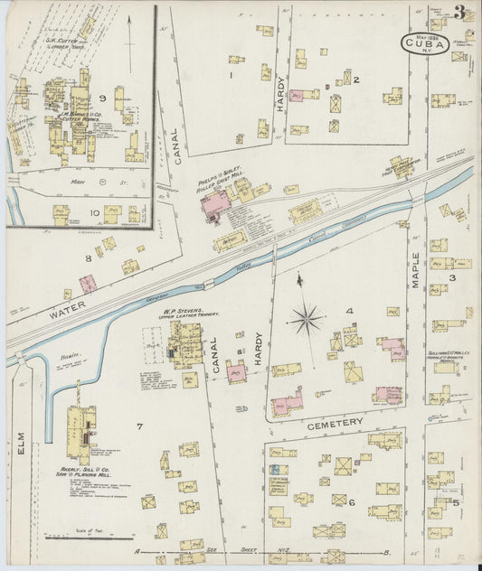 Sanborn Fire Insurance Map from Cuba, Allegany County, New York (1886), Sheet #0003 - Historic Sanborn Fire Insurance Map Print, vintage old map wall art, antique decor, genealogy gift, New York New York map