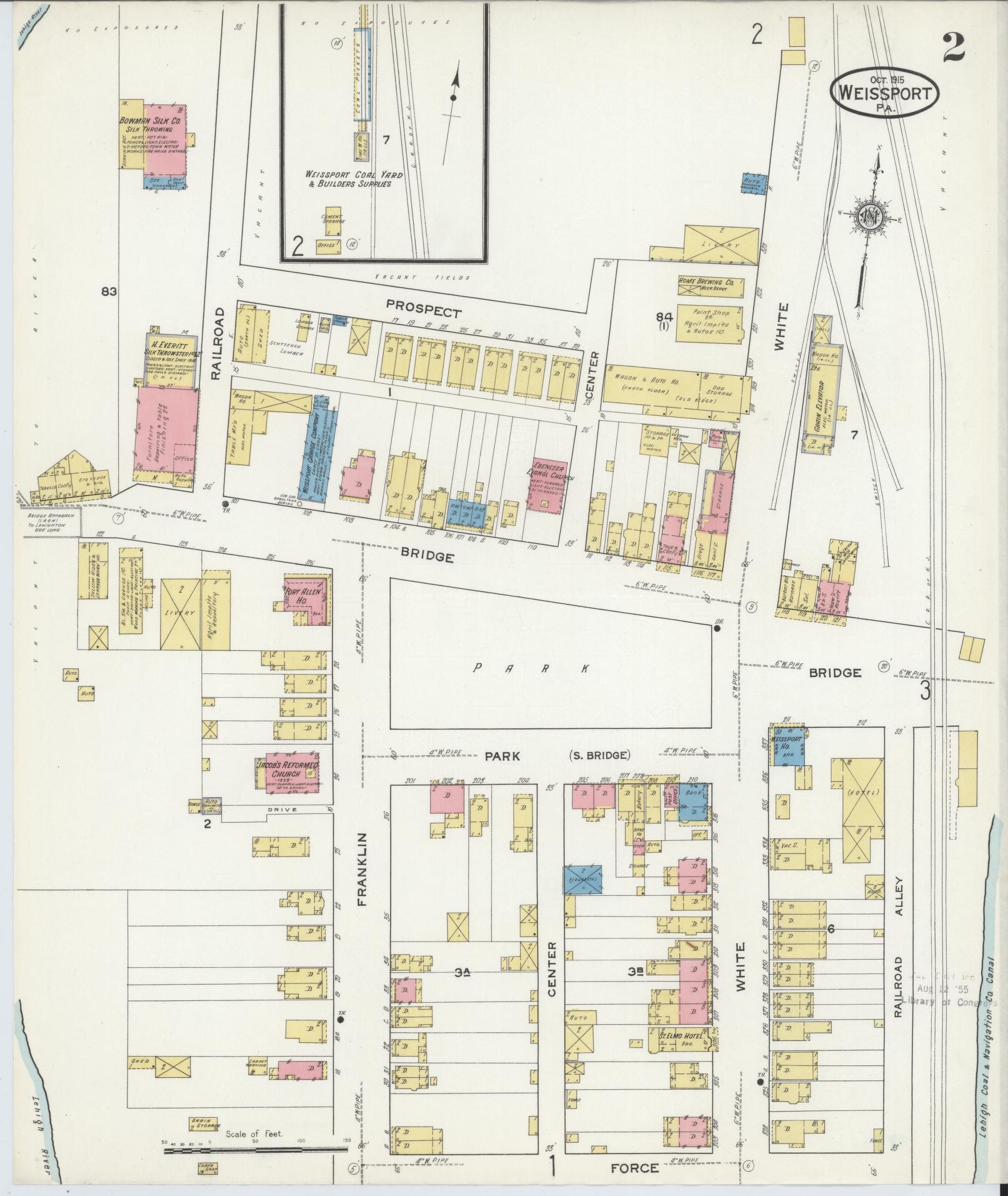 Sanborn Fire Insurance Map from Weissport, Carbon County, Pennsylvania (1915), Sheet #0002 - Complete Map Set gallery image, historic Sanborn map, vintage wall art, Pennsylvania Pennsylvania